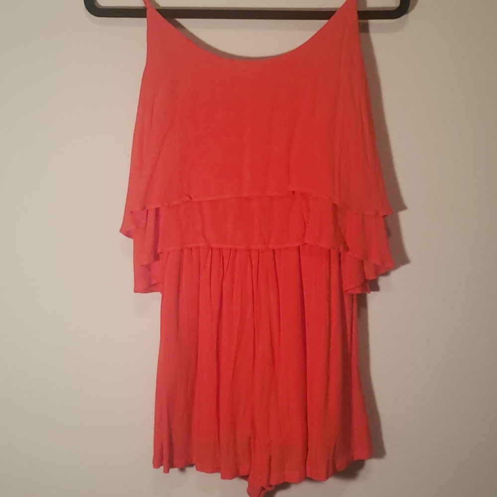 Red shorts romper by Copper Key size small
